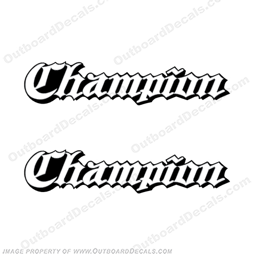 Champion Boat Decals 1990+ 90s Style (set of 2) - Any Color!   90s, champion, decal, 1991, INCR10Aug2021