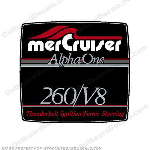 Mercruiser 260/V8 Alpha One Flame Arrestor Decal  merc, 260, v8, alpha, flame, arrestor, decal, sticker, cover, plate, INCR10Aug2021