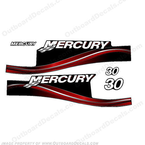 Mercury 30hp Decal Kit 2-Stroke 2005-2012 ELH ELPTO (Red) INCR10Aug2021