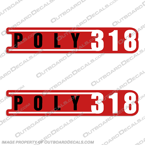 Poly 318 A-Block Valve Decals outboard, engine, gas, fuel, tank, decal, sticker, replacement, new, chrystler, chrysler, Poly, 318, a, block, a-block, valve, decals,