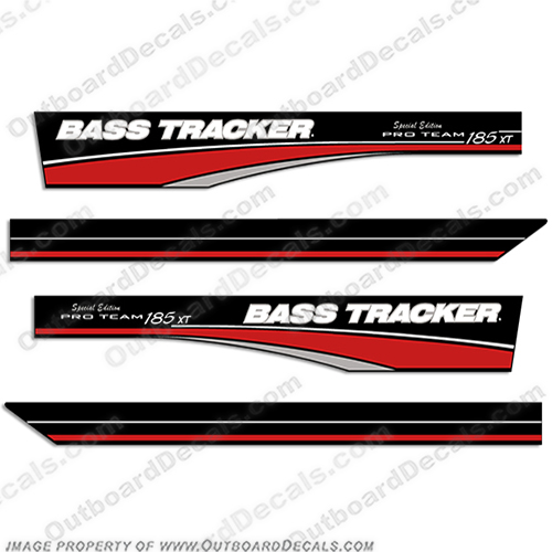 Bass Tracker Pro Team 185 XT Decals - Special Edition  bass, tracker, decals, 185, xt, pro, team, special, edition, 2002, decal, sticker, graphic, graphics, kit, set