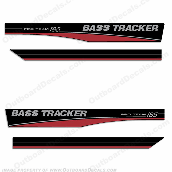 Bass Tracker Pro Team 185 Decals - Red/Silver INCR10Aug2021
