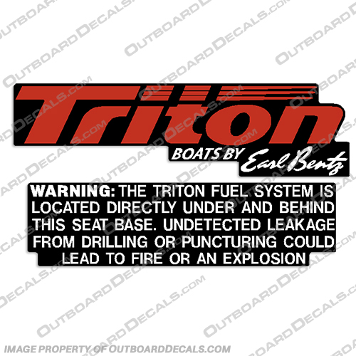 Triton Warning Fuel System Label Decal Triton, Warning, Fuel, System, Label, Decal,