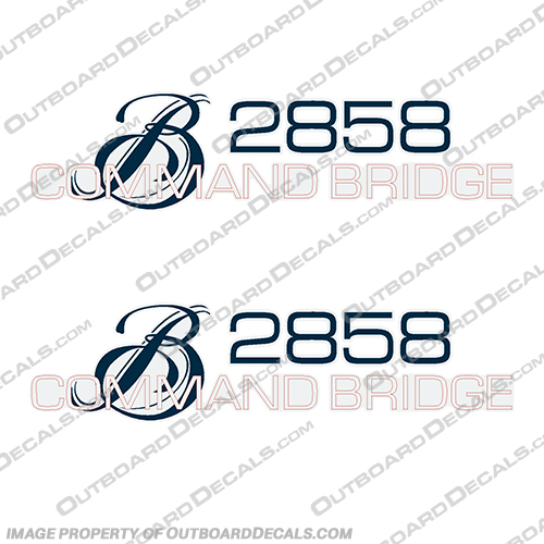 Bayliner Boats Command Bridge 2858 Decals (Set of 2) boat, logo, decal, bay, liner, bayliner, sun, bridge, Command, Command Bridge, 2858, decals,