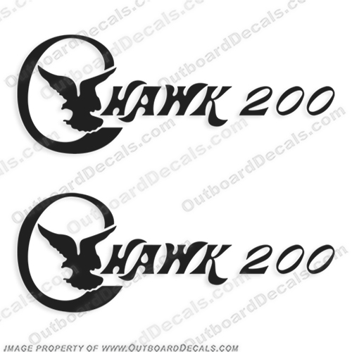 C Hawk Boat Decals (Set of 2) c,hawk, c-hawk, c hawk, 200, 250, 25, 20, boat, decal, sticker, decals, 