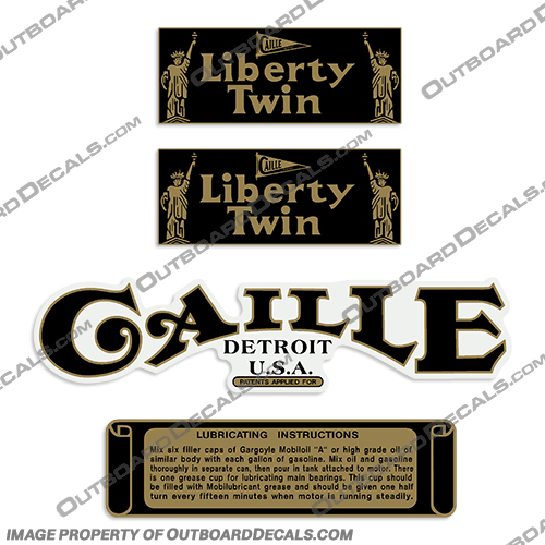 Caille Liberty Twin Vintage Outboard Engine Motor Decals  Caille, Liberty, Twin, vintage, outboard, engine, motor, decals, decal, sticker, kit, set