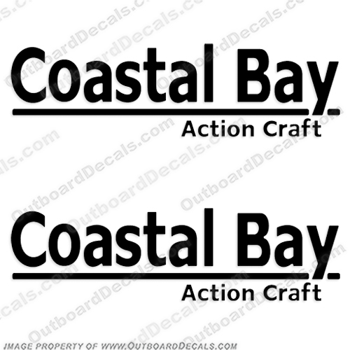 Coastal Bay Action Craft Boat Decals (Set of 2) - Any Color!  boat, logo, decal, any, color, colors, boats, logo, decal, hull, sticker, label, coastal, bay, action, craft, actioncraft, boat, bay, custom, any, color, style, 2