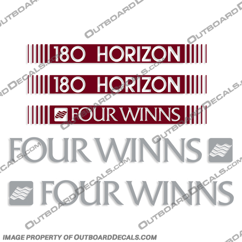 Four Winns 180 Horizon Decal Kit fourwinns, four, winns, horizon, boat, lettering. logo, decal, decals, stickers, 180