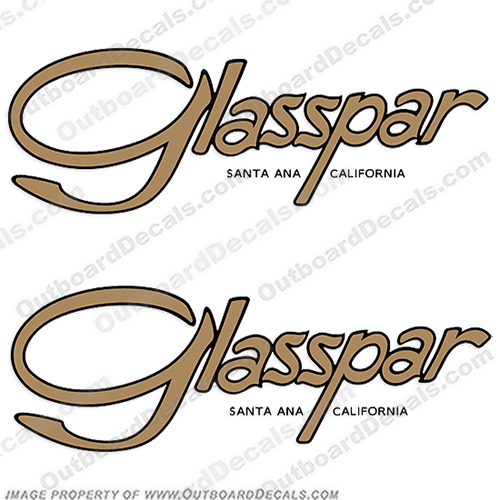 1962 Glasspar Tacoma Boat Decals - 2-Color (set of 2)  boat, decal, decals, stickers, logo, logos, excel boats, excel, boats, 2 color, set, of, 2, glasspar, glaspar, glass, par, tacoma, 1962, 62, 