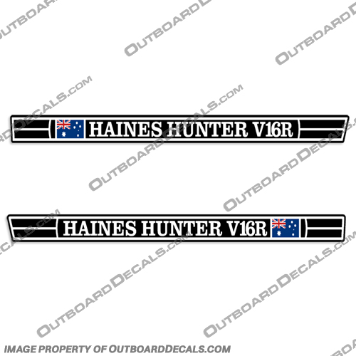 Haines Hunter V16R Boat Decals haines, hull, hunter, v16r, boat, decals, logos, stickers, outboard, vintage, uk, 