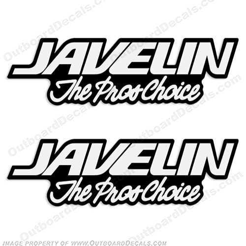 Javelin "The Pros Choice" Boat Decals (Set of 2) pros, proschoice, pros choice, INCR10Aug2021