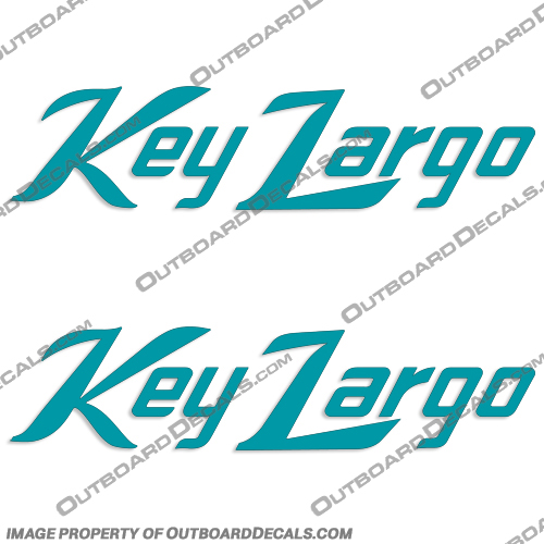 1994 Key Largo Boat Decals - Any Color! (Shown in Teal) boat, logo, decal, sticker, key, largo, outboard, 