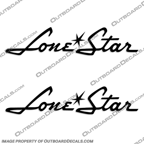 Lone Star 1960s Style Boat Decals (Set of 2) - Any Color!  boat, decals, lone, star, vintage, antique, 1960, 1961, stickers, kit, outboard, motor, engine