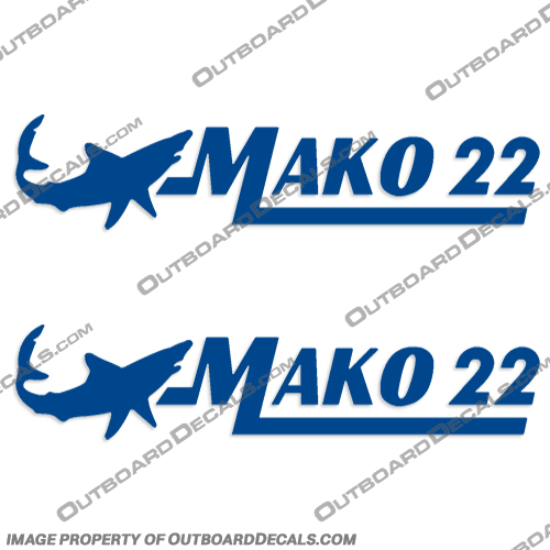 Mako 22 Boat Decals (Set of 2) - Any Color! Mako, 22, boat, decal, decals, Set of 2, Any, Color, Any Color