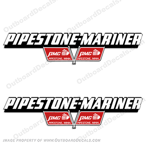 Pipestone Mariner Boat Logo Decals (Set of 2) Pipe, stone, Mariner, Boat, Logo, Decal, pipestone, INCR10Aug2021