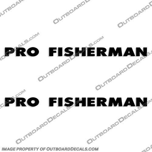 Pro Fisherman Boat Decals (Set of 2) - Any Color!  Pro, Fisher, Man, Men, Fisherman, Fishermen, Boat, Decal, Decals, Any, Color, Any Color!, Set, of, 2, two