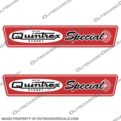 Quintrex Special Boat Decals - Set of 2 quintrex, special, boat, decals, label, logos, engine, stickers, set, of, 2, vintage, 