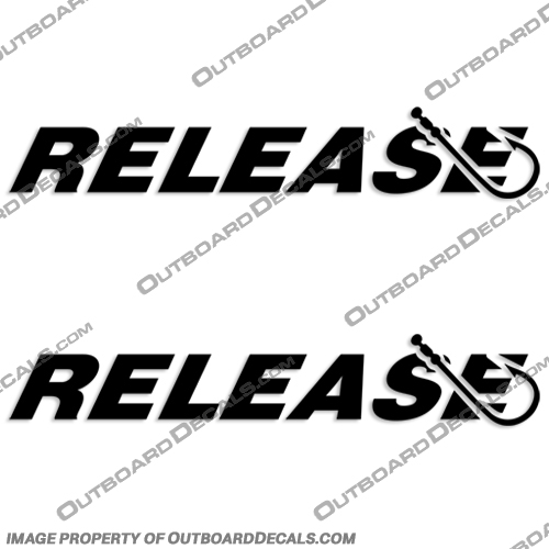 Release Hook Logo Boat Decal (Set of 2) - Any Color! boat, logo, decal, any, color, colors, boats, logo, decal, hull, sticker, label, 
