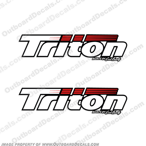 Triton Boat Logo Decals (Set of 2) - Style 3 by Earl Bentz boat, decals, triton, boats, by, earl, bentz, style, 3, fiberglass, fishing, stickers