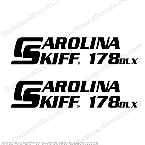 Carolina Skiff 178 DLX Boat Decals - (Set of 2) Any Color!  boat, logo, decal, carolina, skiff, 178dlx, dlx, 178, INCR10Aug2021