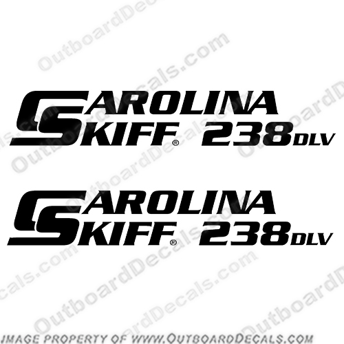 Carolina Skiff 238 DLV Boat Decals - (Set of 2) Any Color!  carolina, skiff, 238, dlv, boat, hull, model, decal, sticker, kit, set
