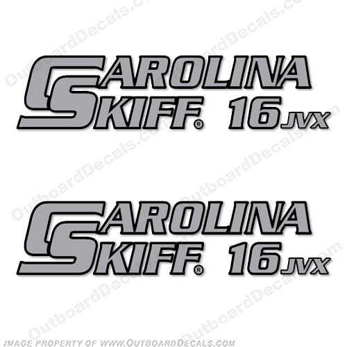 Carolina Skiff Boat Decal 16 JVX - (Chrome/Black) 16-JVX, 16JVX, JVX16, INCR10Aug2021