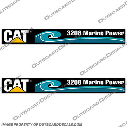 CAT 3208 Marine Power 1996 - Engine Decals (Set of 2) cat, CAT, caterpillar, 3208, marine, power, engine, decals, stickers, set, of, 2, 1996, 