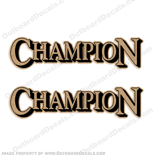 Champion Boat Logo Decals (Set of 2) - Gold boat, logo, decal, champion, INCR10Aug2021