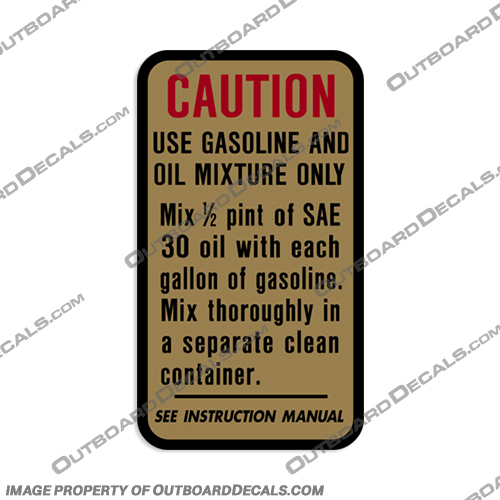 Clinton "Caution" Label Decal clinton, decal, set, gasoline, and, oil, outboard, motor, caution, label, sticker