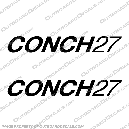 Conch 27 Boat Logo Decal (Set of 2) - Any Color! Conch, 27, Boat, Logo, Decal, Decals, Set of 2, Any, Color, conch27