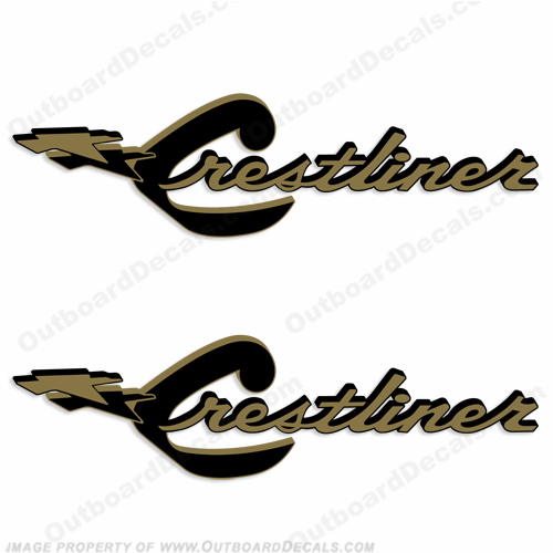 Crestliner Boat Decals (Set of 2) Crestliner, crest, liner, boats, Boat, logo, decal, sticker, kit, set, of , two,  Decals,  2