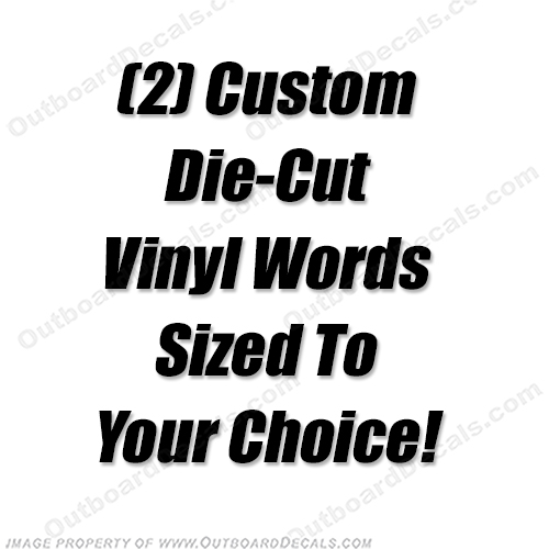 Custom Die-Cut Vinyl Decals (Set of 2) yamaha, cut, lettering, letters, word, decal, side, INCR10Aug2021