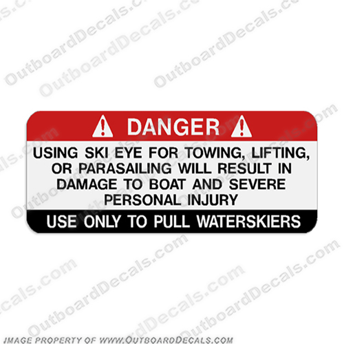 Danger Ski Eye for Towing Safety Decal  boat, logo, decal, capacity, plate, sticker, decal, regulation, coast, guard, warning, fuel, gas, diesel, safety, INCR10Aug2021