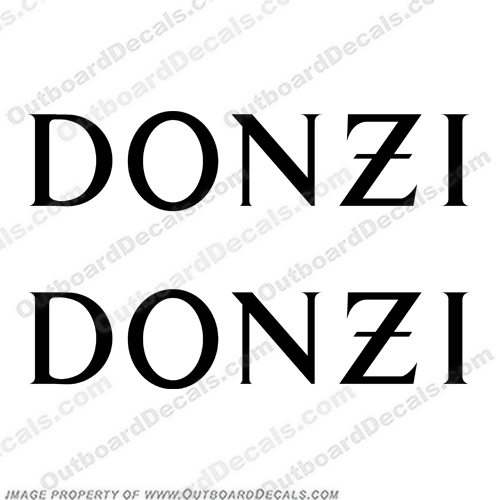 Donzi Boat Decal - Any Color!  boat, logo, decal, capacity, plate, sticker, decal, regulation, coast, guard, warning, fuel, gas, diesel, safety, INCR10Aug2021