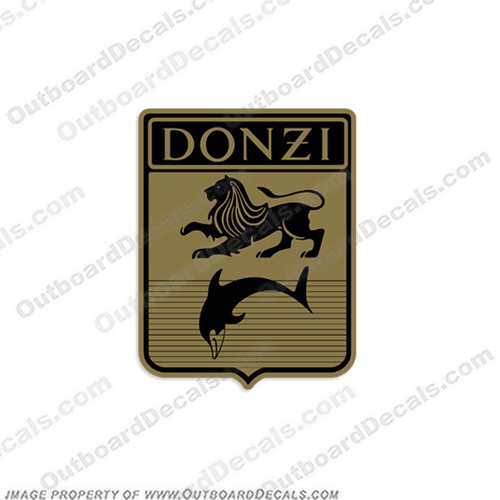 Donzi Lion Dolphin Boat Decal - Black donzi, lion, and, dolphin, crest, logo, emblem, boat, decal, sticker, kit, set, logos