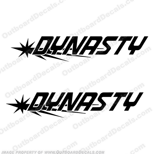 Dynasty Boat Logo Decal (set of 2) - Any Color! (set of 2)  boat, logo, decal, blue, dynasty, boats, logo, decal, hull, sticker, label, emblem, INCR10Aug2021