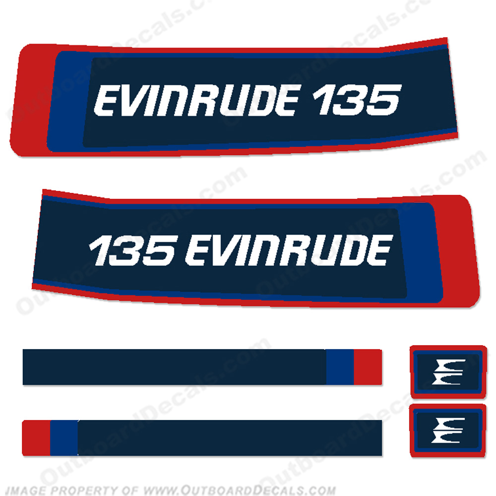 Evinrude 1976 135hp Decal Kit INCR10Aug2021