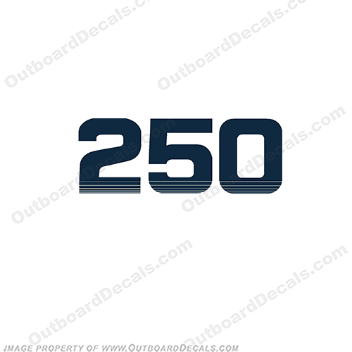 Evinrude Single "250" Decal 1993 - 1997  Evinrude, rear, cowl, engine, decal, sticker, number, hp, horse power, horsepower, 250,  1993, 1994, 1995, 1996, 1997,INCR10Aug2021