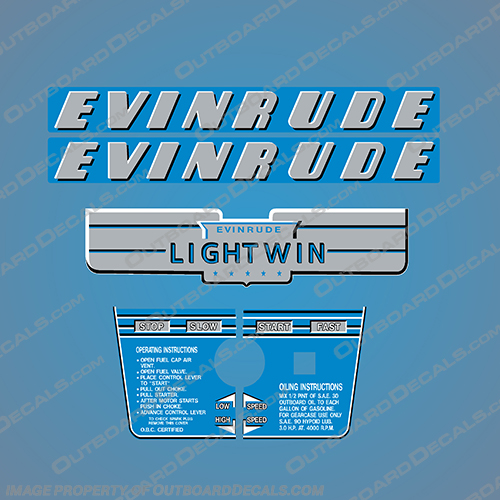 Evinrude 1952 3hp Decal Kit INCR10Aug2021