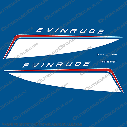 Evinrude 1966 40hp Big Twin Outboard Decal Kit evinrude 40, 40, fast, win, fleetwin, 6, fastwin, 66, 1966, 1965, 1967, 40hp, 