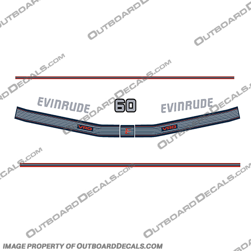 Evinrude 60hp Outboard Engine Motor Decal Kit - 1990 1991 evinrude, 60, 1990, 1991, outboard, motor, engine, decal, kit, set,