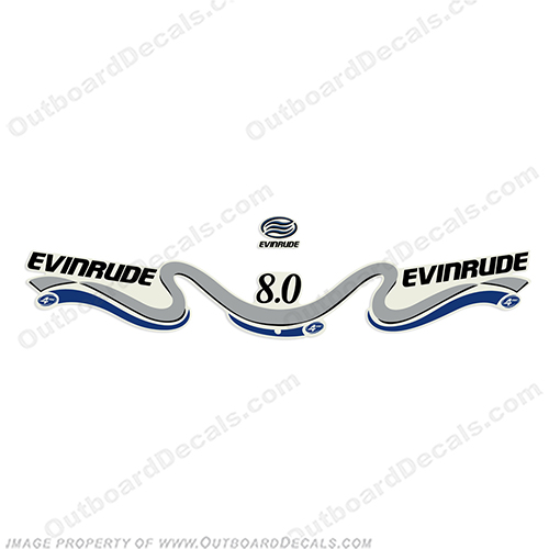 Evinrude 8hp Ficht Ram Decals - 2000 8, four, stroke, fourstroke, 4stroke, 4 stroke, 8.0, 8 hp, INCR10Aug2021