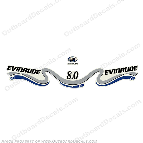 Evinrude 8hp Ficht Ram Decals  8, four, stroke, fourstroke, 4stroke, 4 stroke, 8.0, 8 hp, INCR10Aug2021