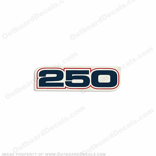 Evinrude Single "250" E-Tec Decal  evinrude, single, number, numbers, decal, sticker, 250, 250hp, 250 hp, etec, e-tec, e tec, 