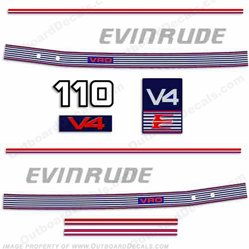 Evinrude 1989 - 1991 110hp Decal Kit INCR10Aug2021