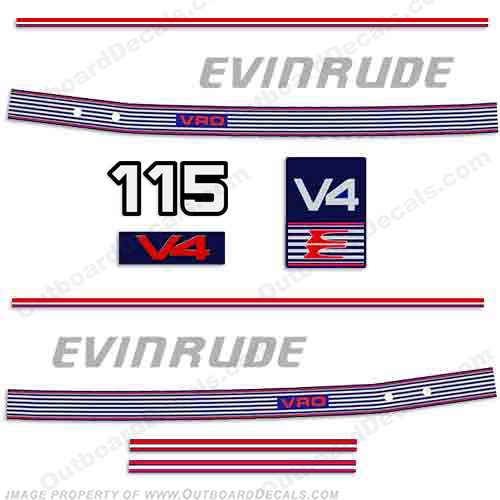 Evinrude 1989 - 1991 115hp Decal Kit Evinrude, 115, 115hp, 115 hp, 1989, 1990, 1991, INCR10Aug2021