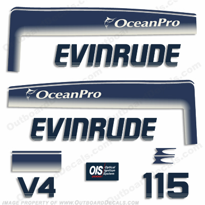 Evinrude 1993 - 1998 115hp OceanPro Decals ocean, pro, ocean pro, ocean-pro, INCR10Aug2021