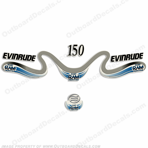 Evinrude 150hp Ficht Ram Decals - 2000 INCR10Aug2021