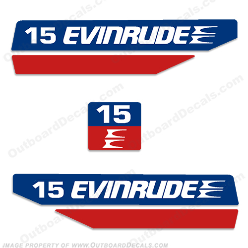 Evinrude 1970s 15hp Decal Kit INCR10Aug2021