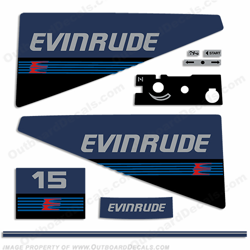Evinrude 1987-1988 15hp Decal Kit INCR10Aug2021